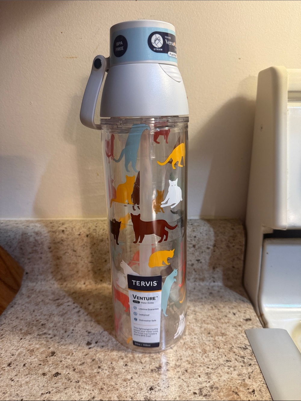 Tervis Venture Travel Water Bottle - Cat Silhouettes NWOT